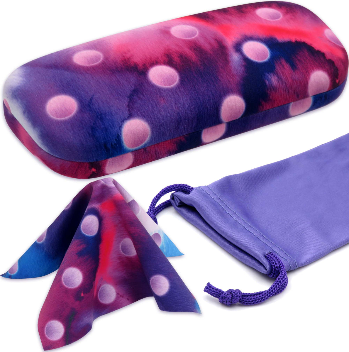 Hard eyeglass case in Polka Dot design Glasses Case Hard Shell with