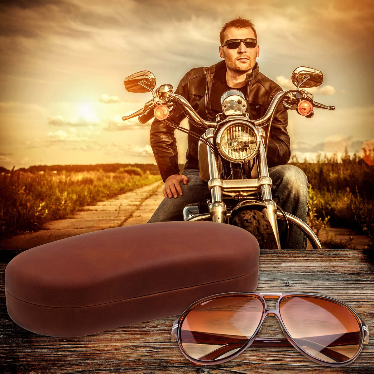 Stylish Brown Sunglasses with Case TUMI - 506 Two Tone Rectangle Sunglasses - Stylish  main image 4