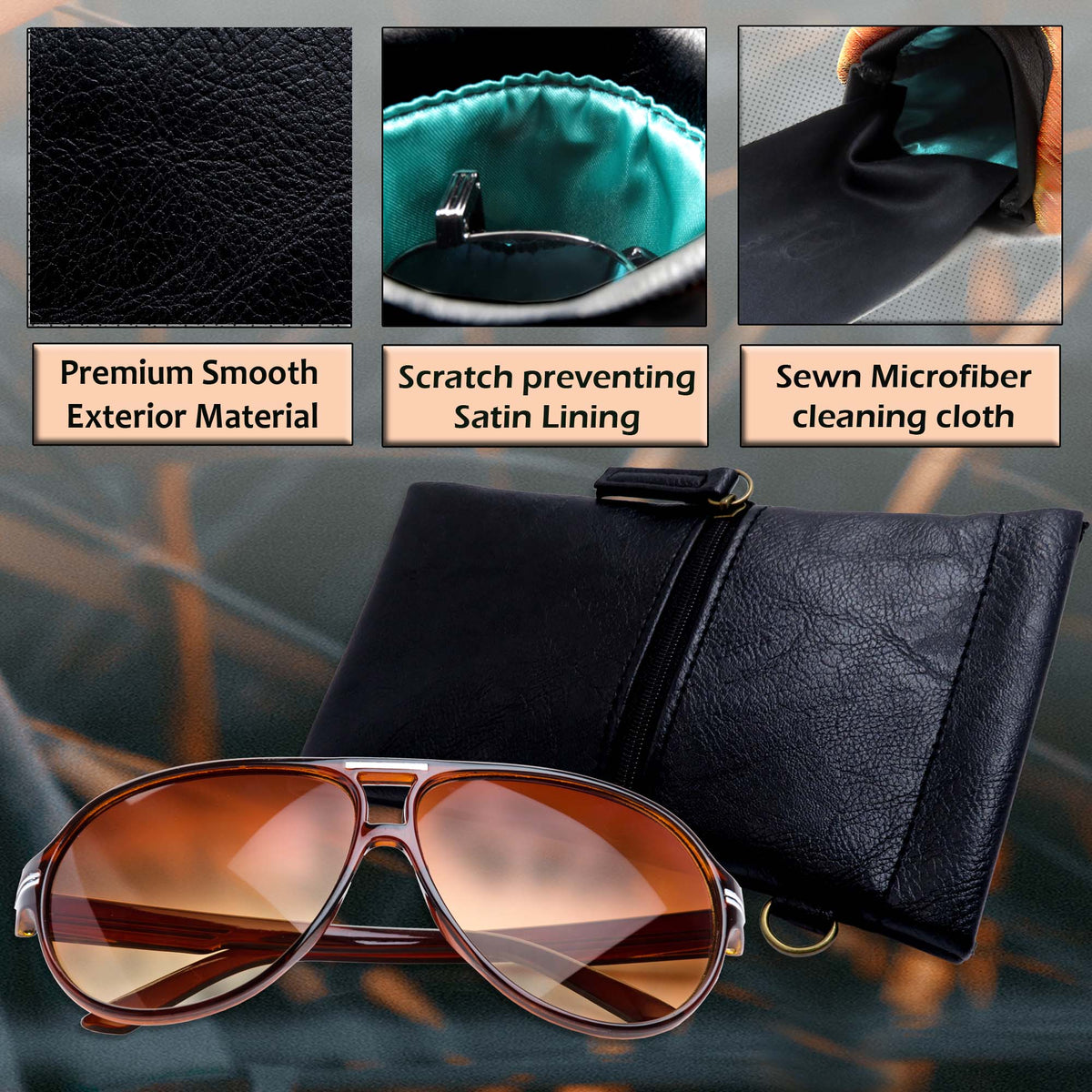 MyEyeglassCase Women soft sunglasses case squeeze top | soft