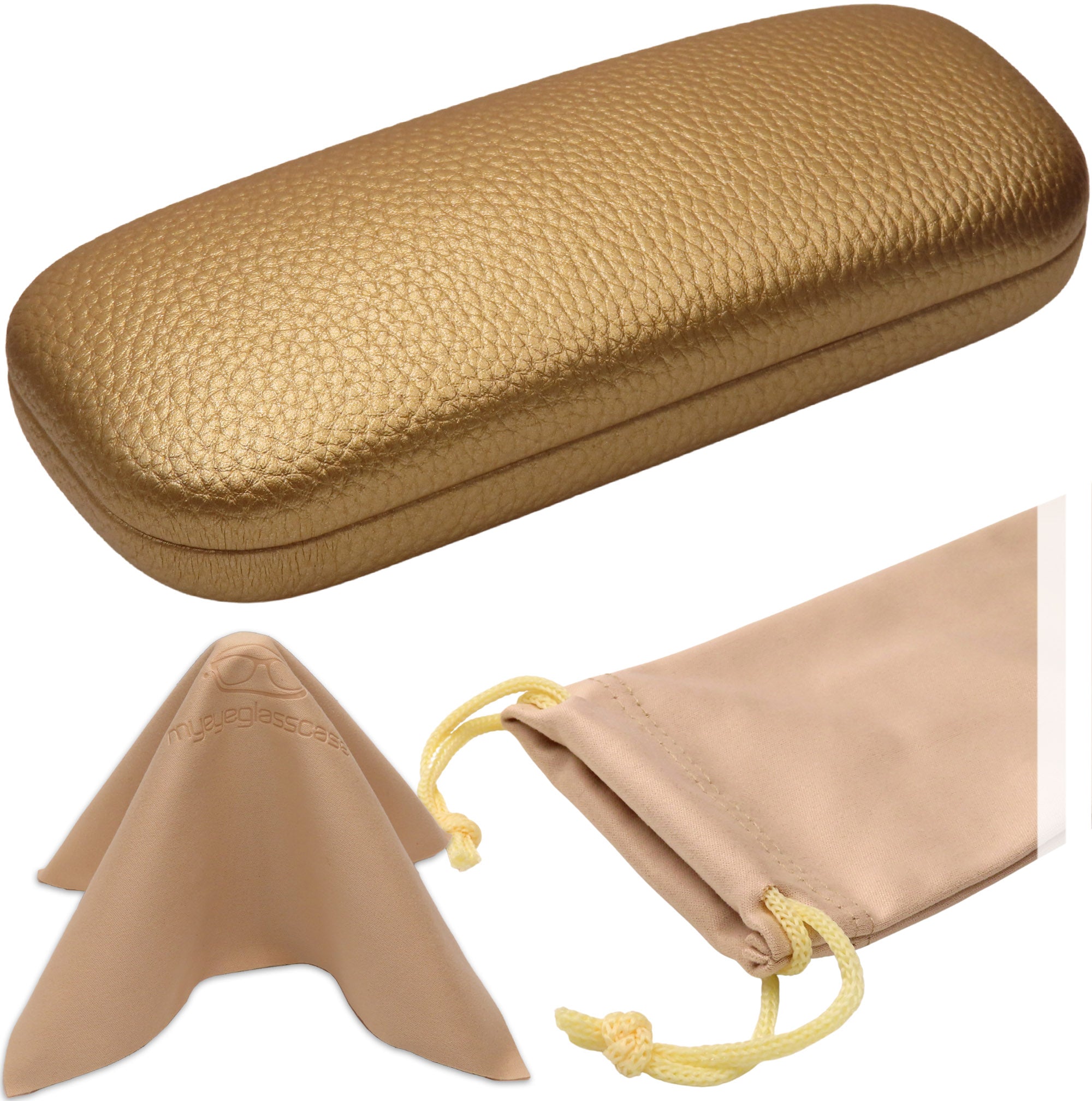 Women Glasses case holder - Small Eyeglass Case w/ Pouch & Cloth - Gre –