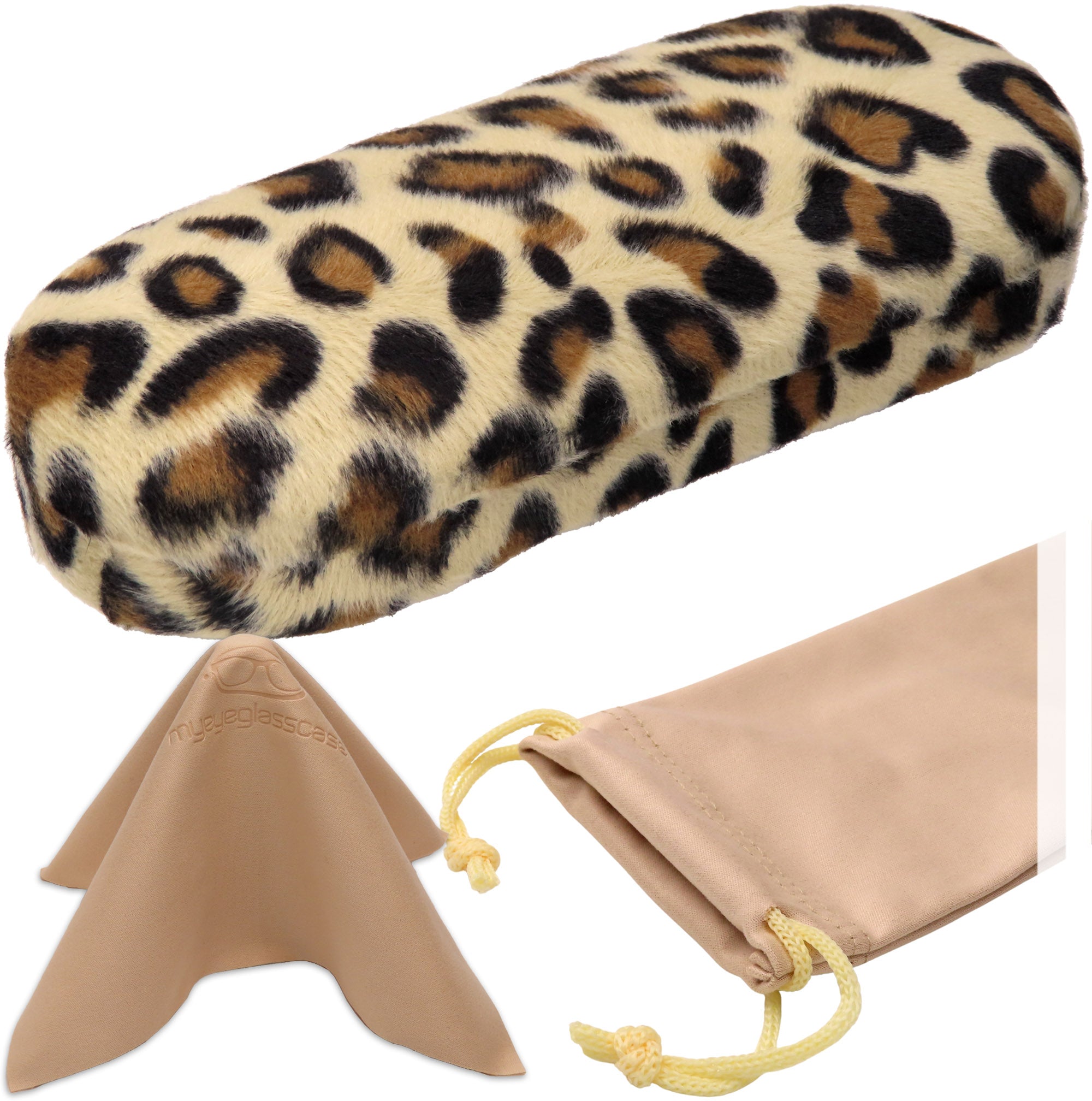 FEFI Set Etui à lunettes: Animal Print Léopard - Hardcase - avec FEFI Set Etui à lunettes: Animal Print Léopard - Hardcase - avec