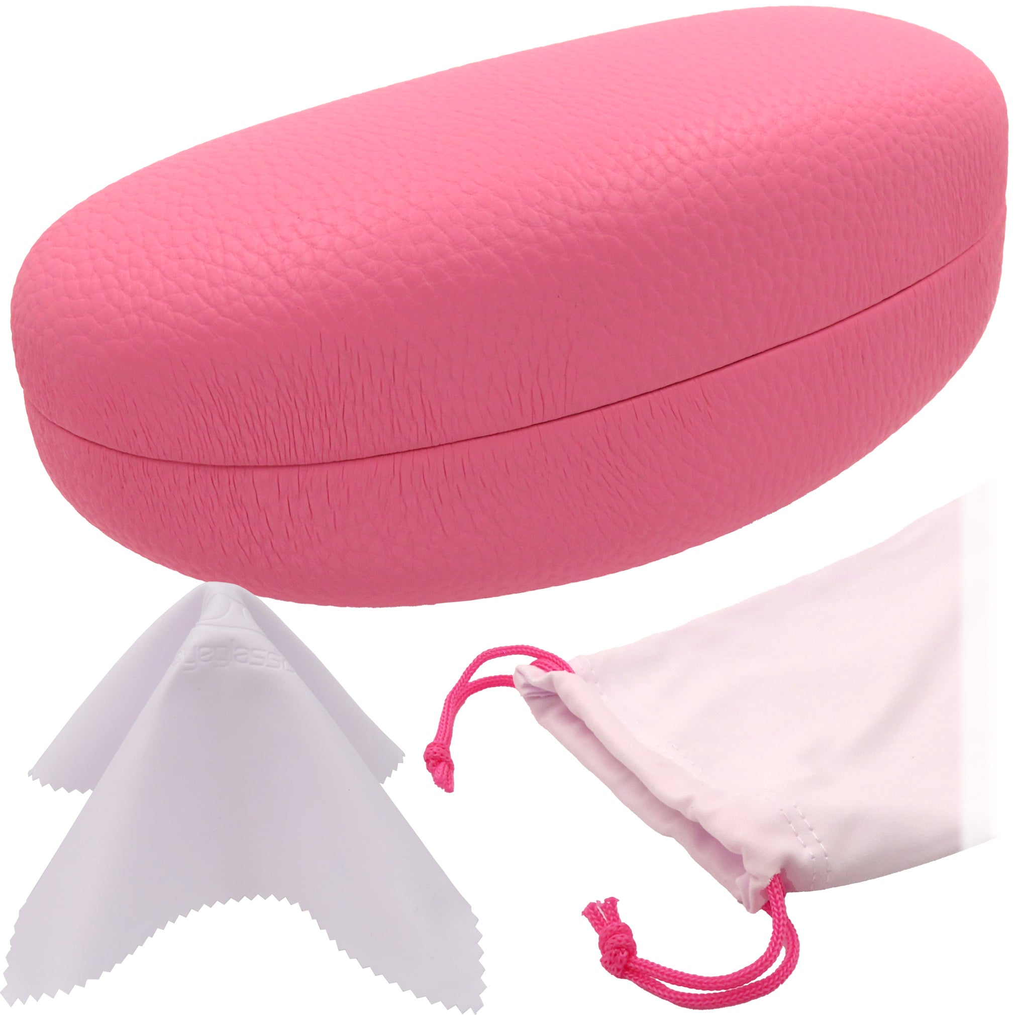 Hard Sunglasses Case in Soft Pink – Fits Large to XL curved Frames