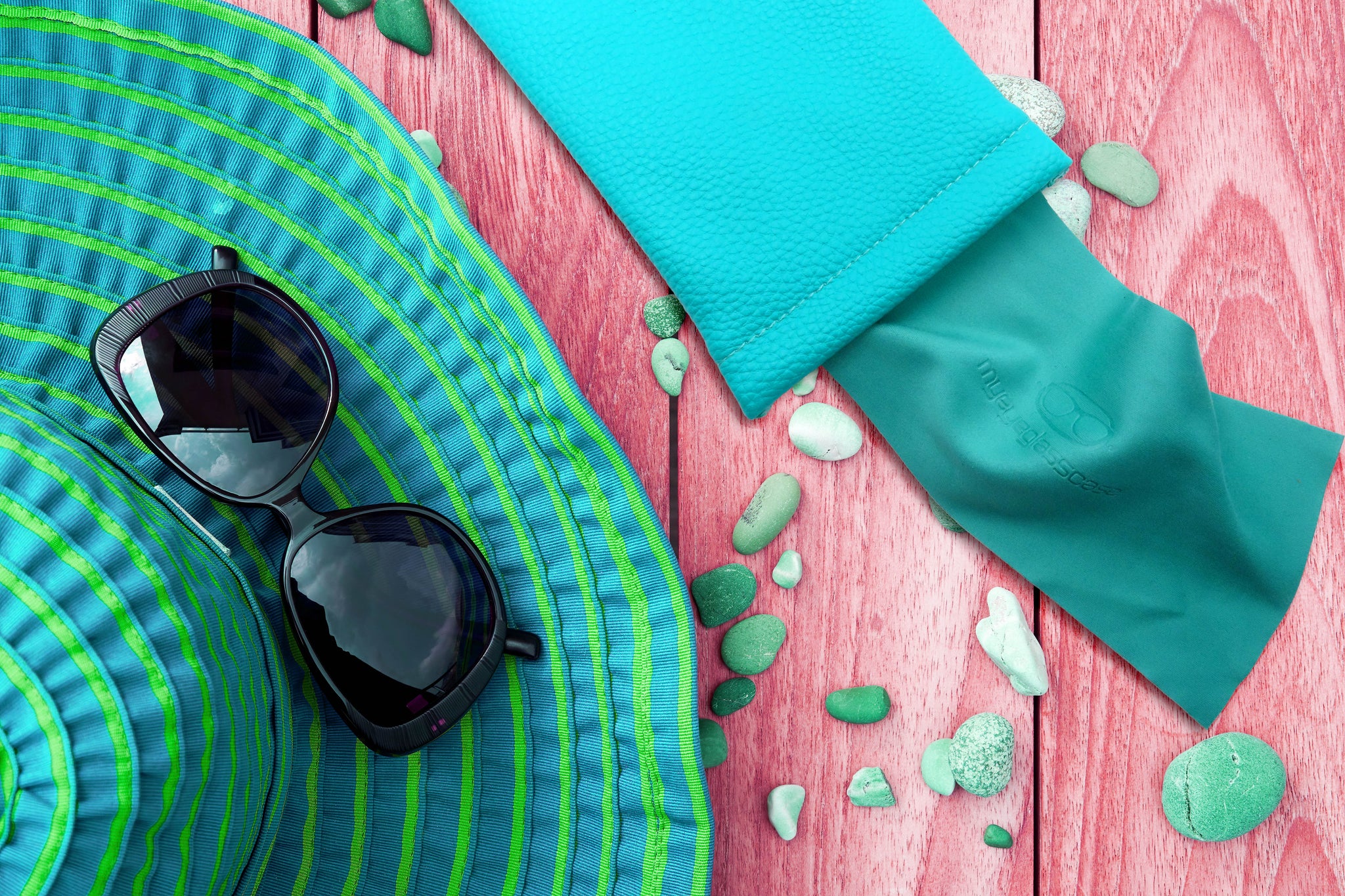 MCM SUNGLASSES, TEAL, NEW WITH TAGS, CASE, CLEANING CLOTH AND CARE CARD INCLUDED MARITL4_1600x.jpg?v=1694548952 main image 2