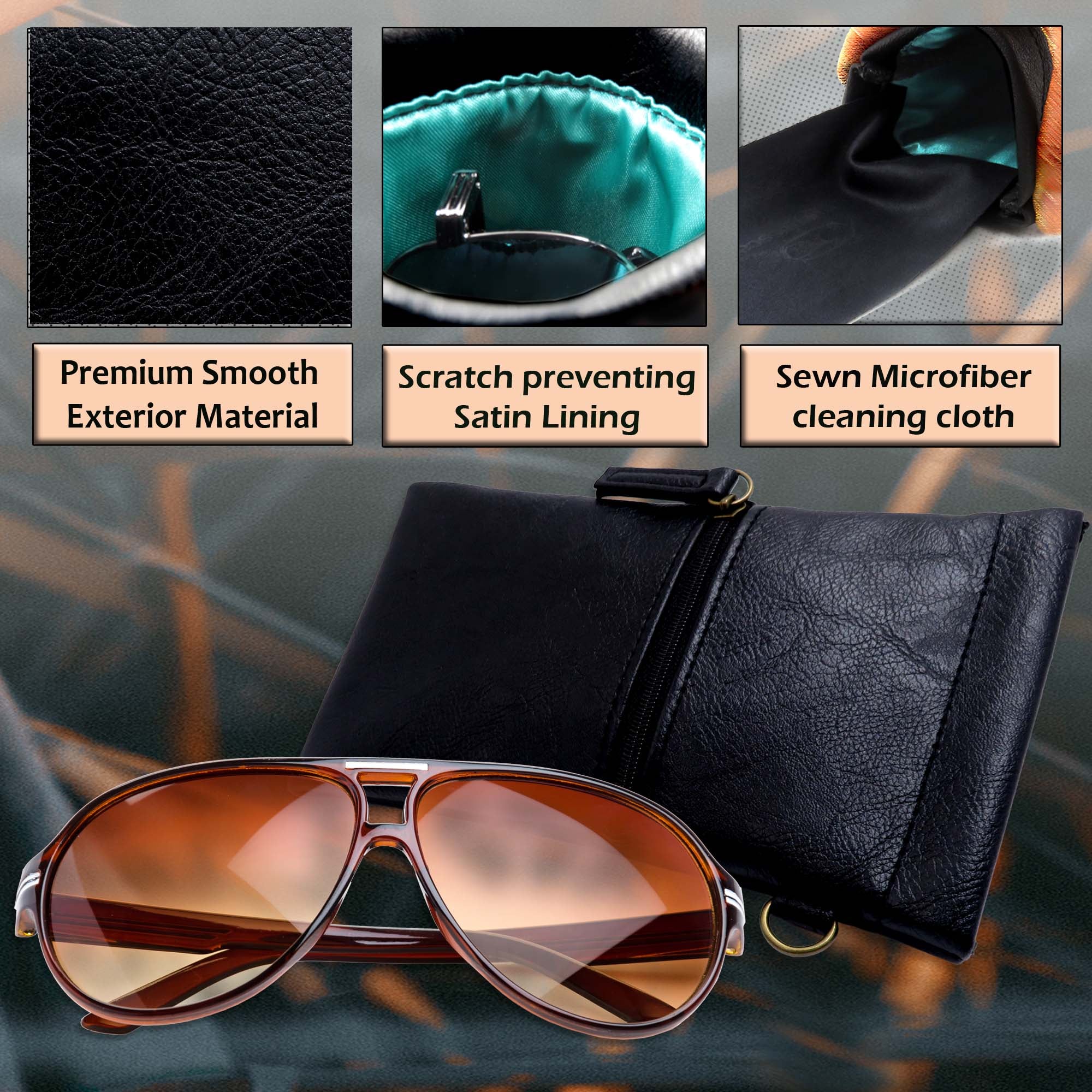 MyEyeglassCase Women soft sunglasses case squeeze top | soft